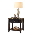 Wooden End Table with One Drawer and One Shelf, Black  - BM177674