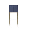 Cid 31 Inch Modern Fabric Bar Stool with Footrest, Set of 2, Blue, Brass - BM277337