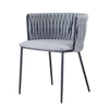 Cid 22 Inch Modern Fabric Dining Chair, Woven Tufted Back, Metal Legs, Gray - BM277338