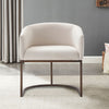 Cid 24 Inch Modern Dinning Chair, Stain Resistant Velvet and Brass, Beige - BM279400