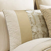 Elia 10 Piece Queen Polyester Comforter Set, Lattice Pattern, Cream, Gold - BM283880