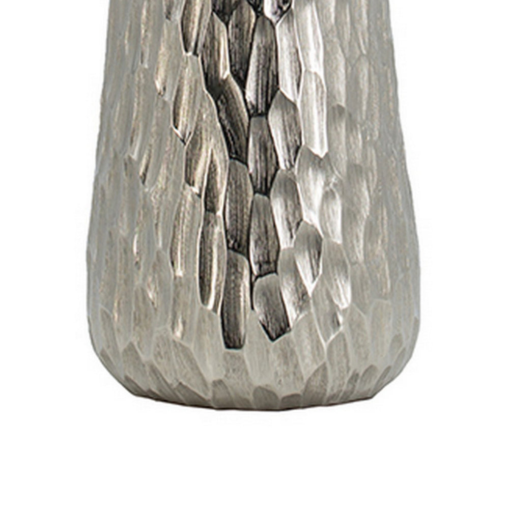 Benzara 18 Inch 9 Slot Accent Vase, Glass Body Pieces in Iron