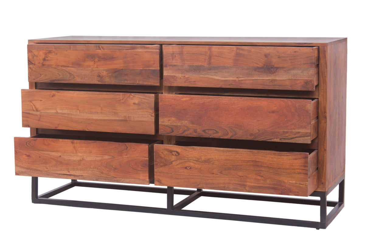 The Urban Port Modern Acacia Wood Dresser Or Display Unit With