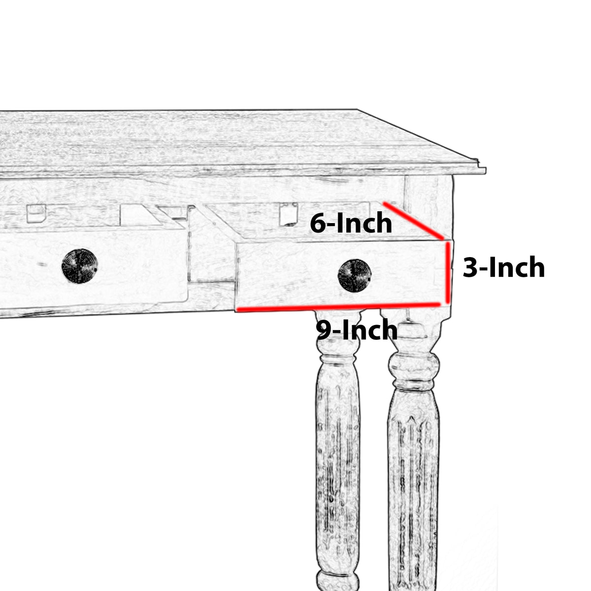 6 inch console table