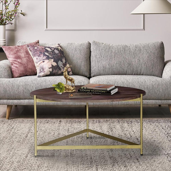 Manila Round Hammered Drum Coffee Table Brass - Threshold™