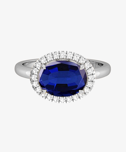 Bague Saphir Bleu et Diamant de Fenton 