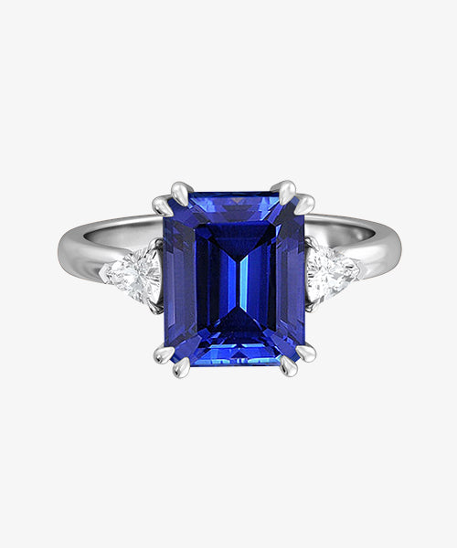 Bague trilogie saphir bleu et diamant de Fenton