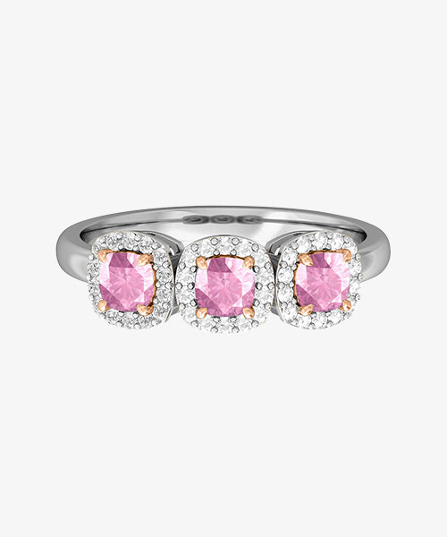 Pink Sapphire and Diamond Ring from Fenton