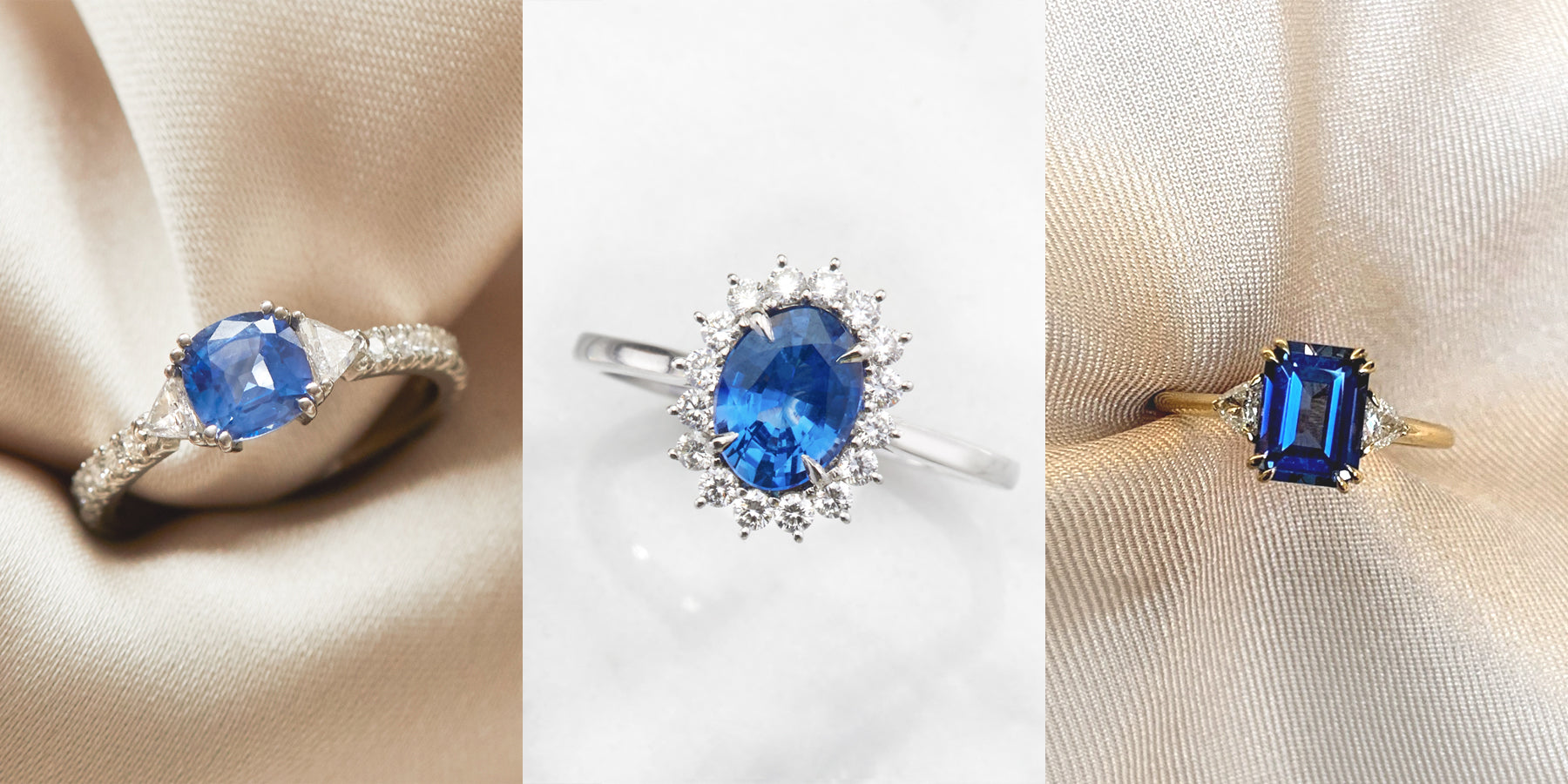 Guide to Sapphires with Blue Sapphire Rings made from 18 Karat Gold and Platinum from Fenton Fine Jewellery