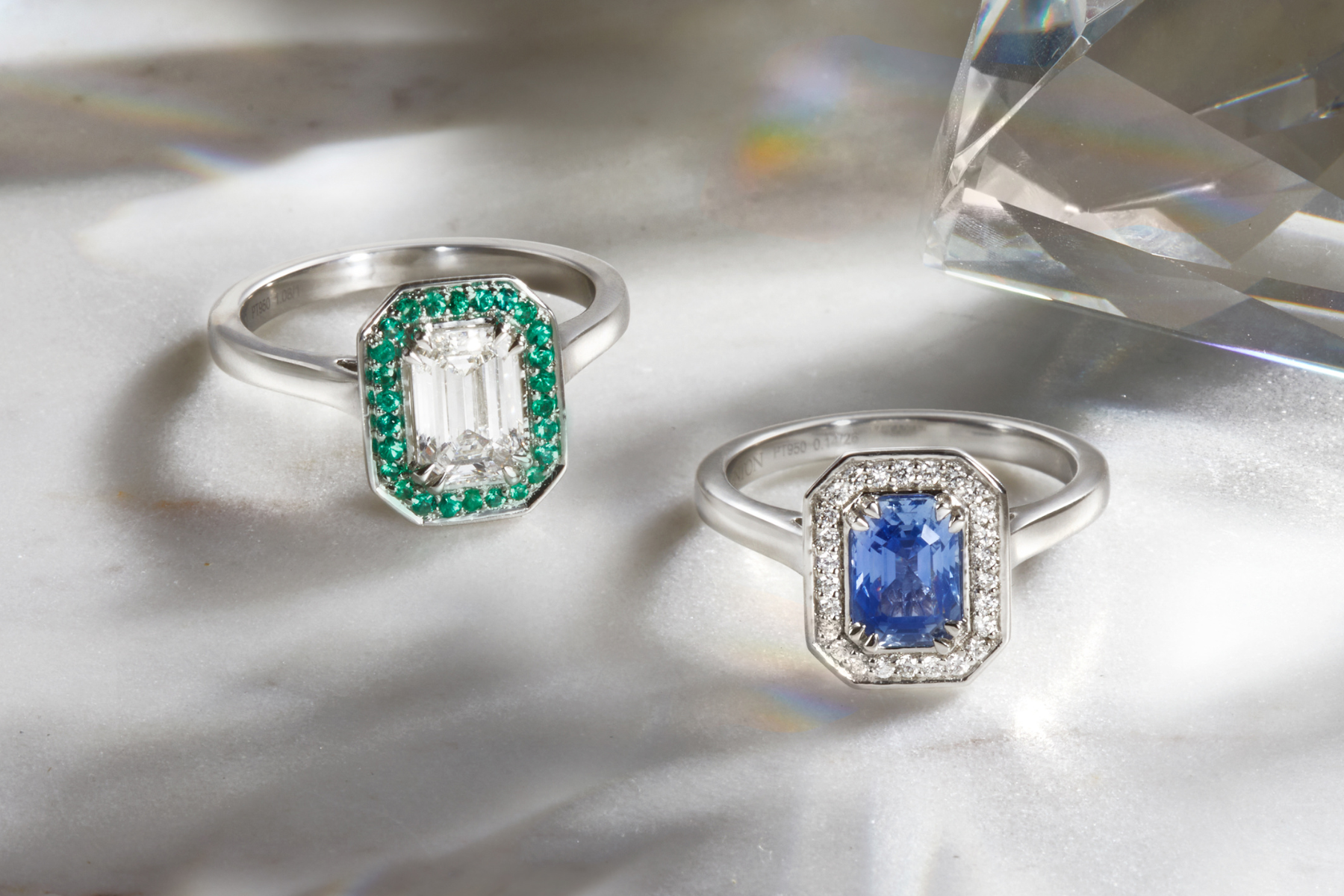 Fenton Solar Diamond vs Blue Sapphire Gemstone ring comparison