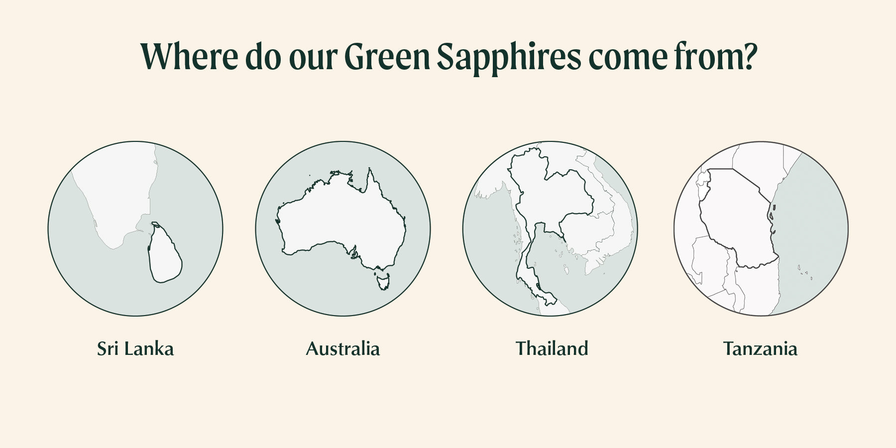 Where do fine gemstone jeweller Fenton's Green Sapphires sourced from? Australia, Sri Lanka, Tanzania, Thailand  | The Ultimate Guide to Green Sapphires