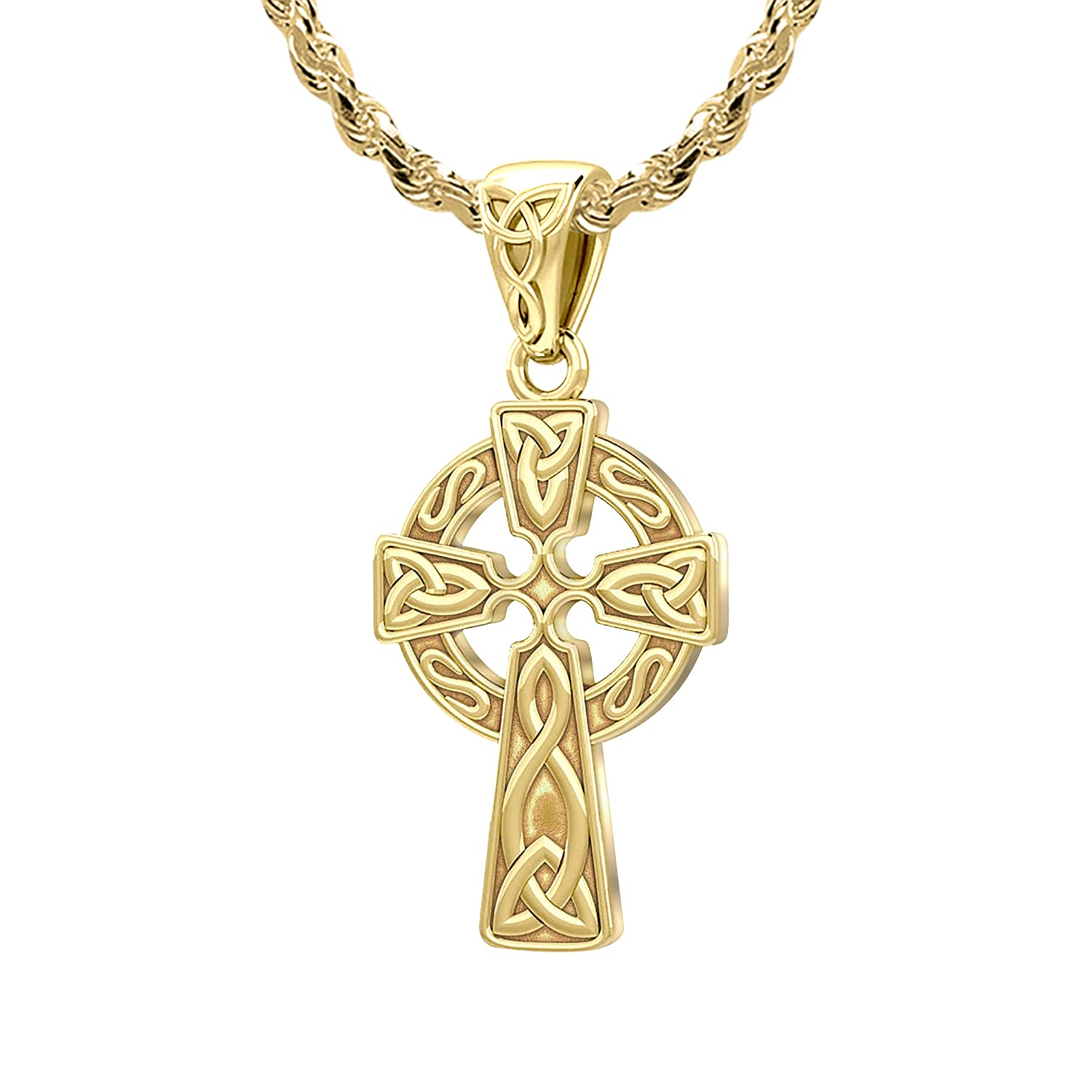 Claddagh Necklace - Cross Pendant Necklace In Gold