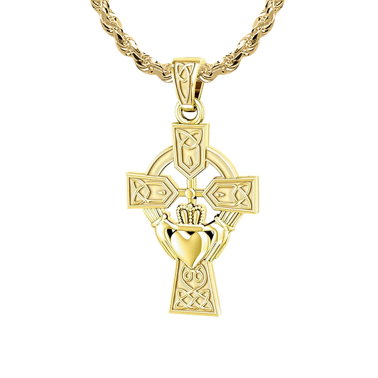 Irish Claddagh Necklace - Claddagh Cross Necklace