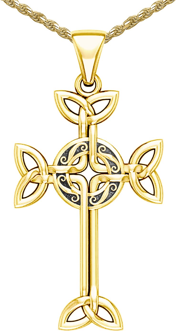 celtic cross gold chain