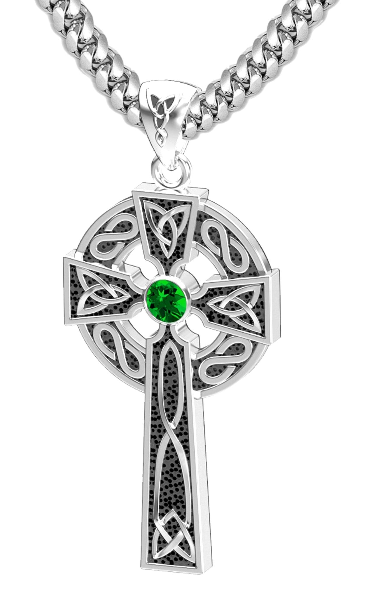 Celtic Cross Necklace - Pendant Necklace With Gemstones