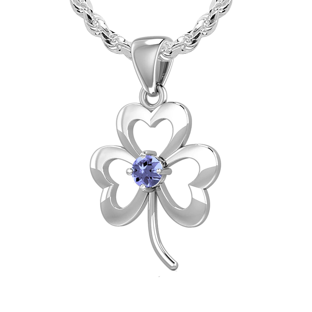 Clover Pendant, Antique Silver 4.9 Height, 2.5 Length, 0.4 Width