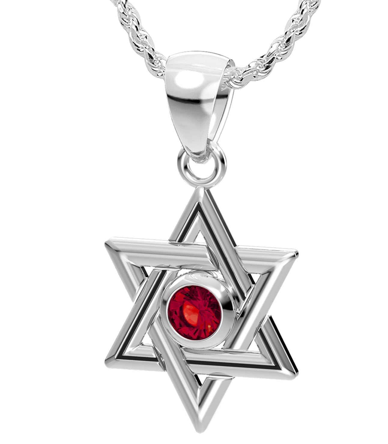 Star of David Necklace - Ladies Jewish Cross Pendant