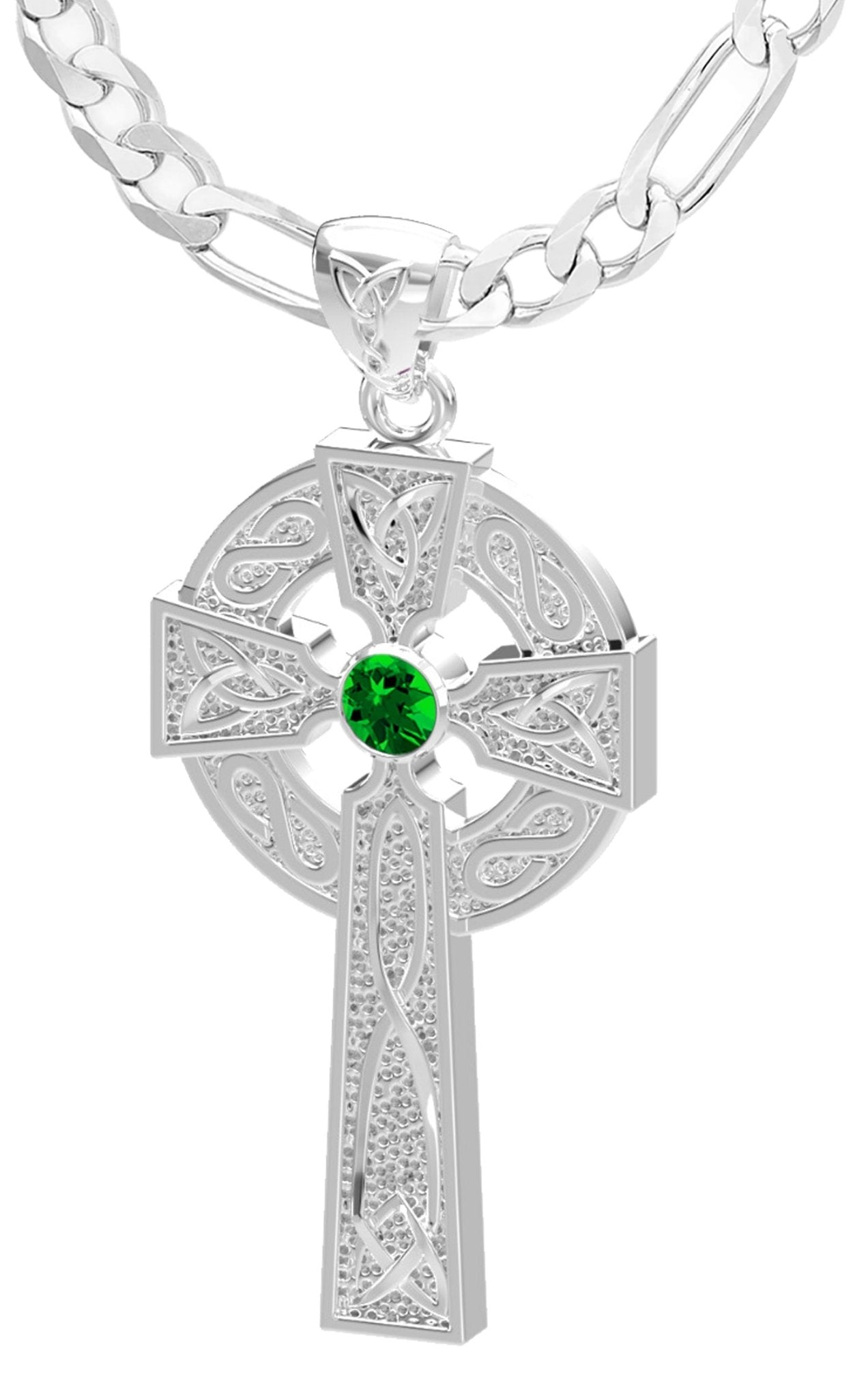 Celtic Cross Necklace - Pendant Necklace With Gemstones