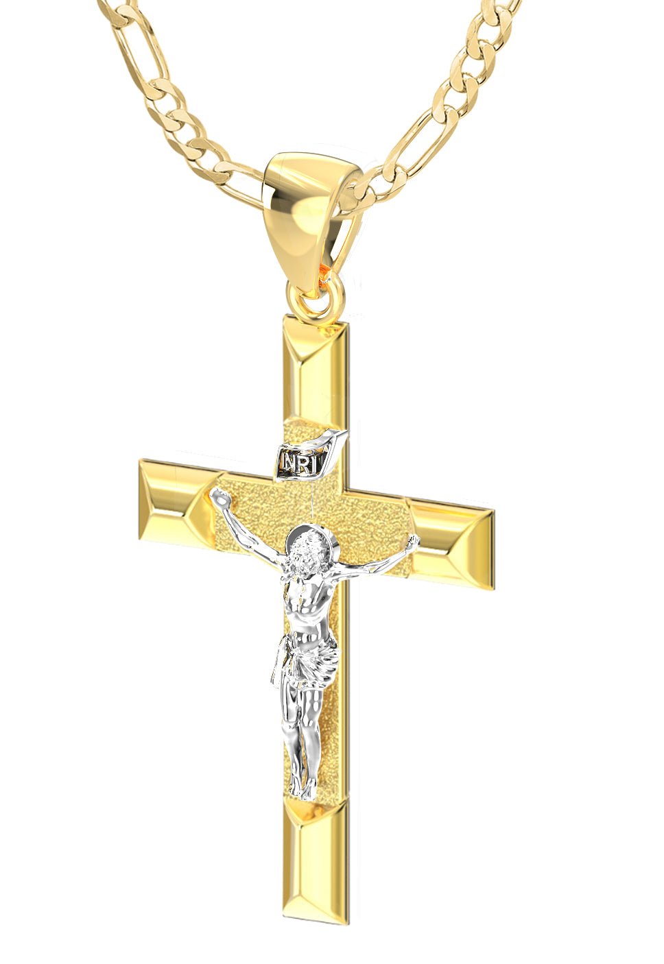 Christian Cross Necklace - Cross Pendant Necklace made of 14K Gold