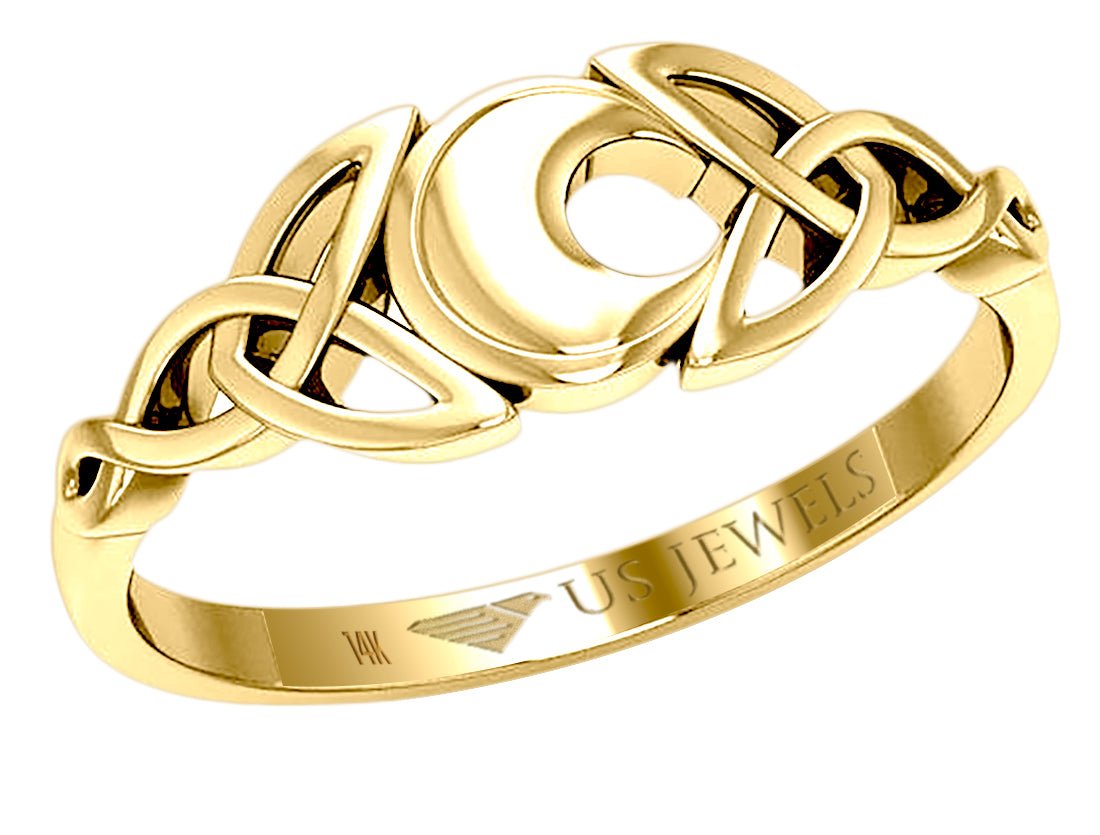 Triquetra Ring - Irish Trinity Ring 10k or 14k Gold