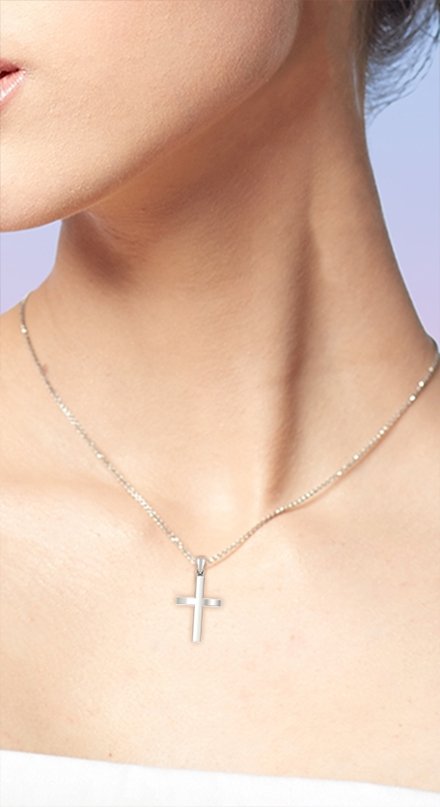 Cross Pendant Necklace - Silver Necklace In 0.925 Purity