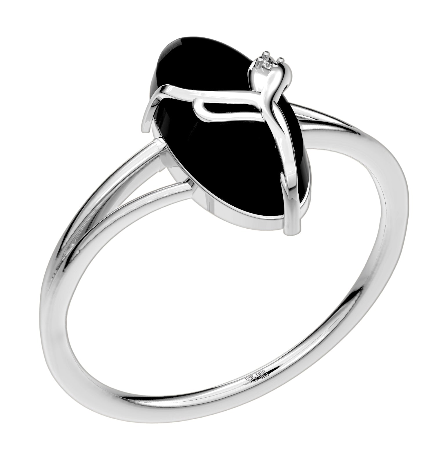Sterling Silver Black Onyx Rectangle Bali Ring Size 7
