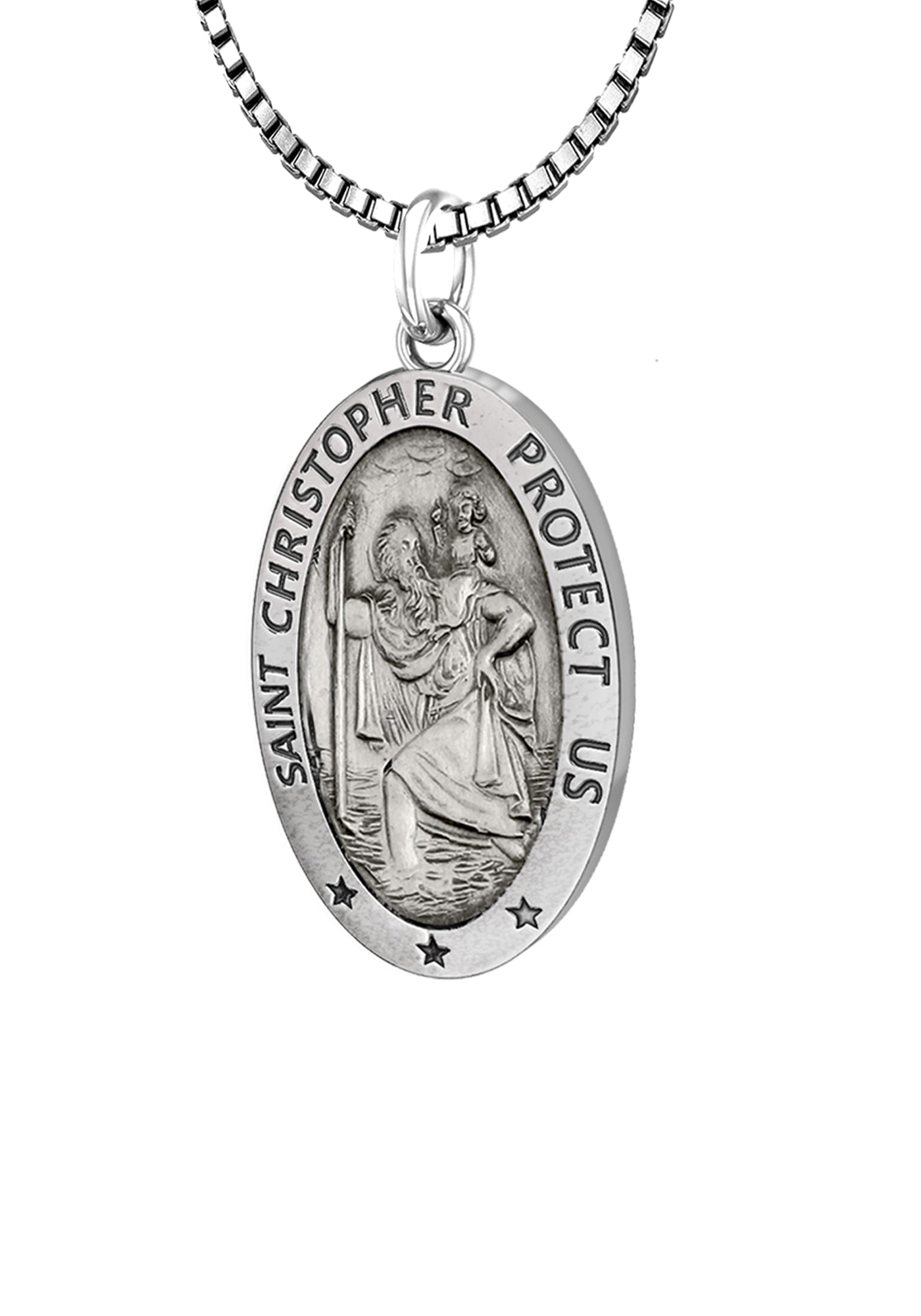 Dicksons Saint Christopher Protect Us Silver Tone 7 Inch Zinc Alloy Me