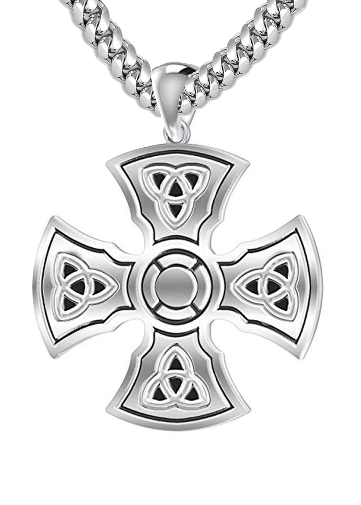 templar cross necklace silver