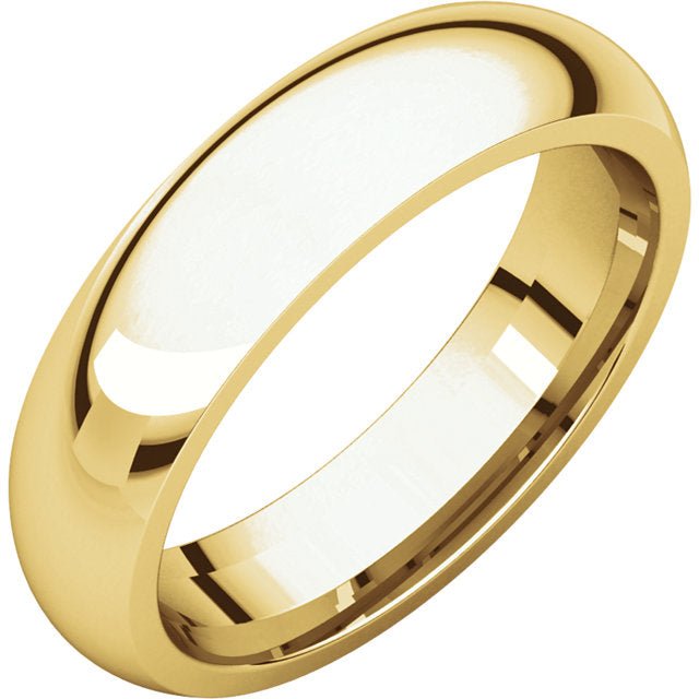 6mm 14k Yellow Gold Comfort Fit Mens Wedding Band, Half Round Polished –  Point No Point Studio