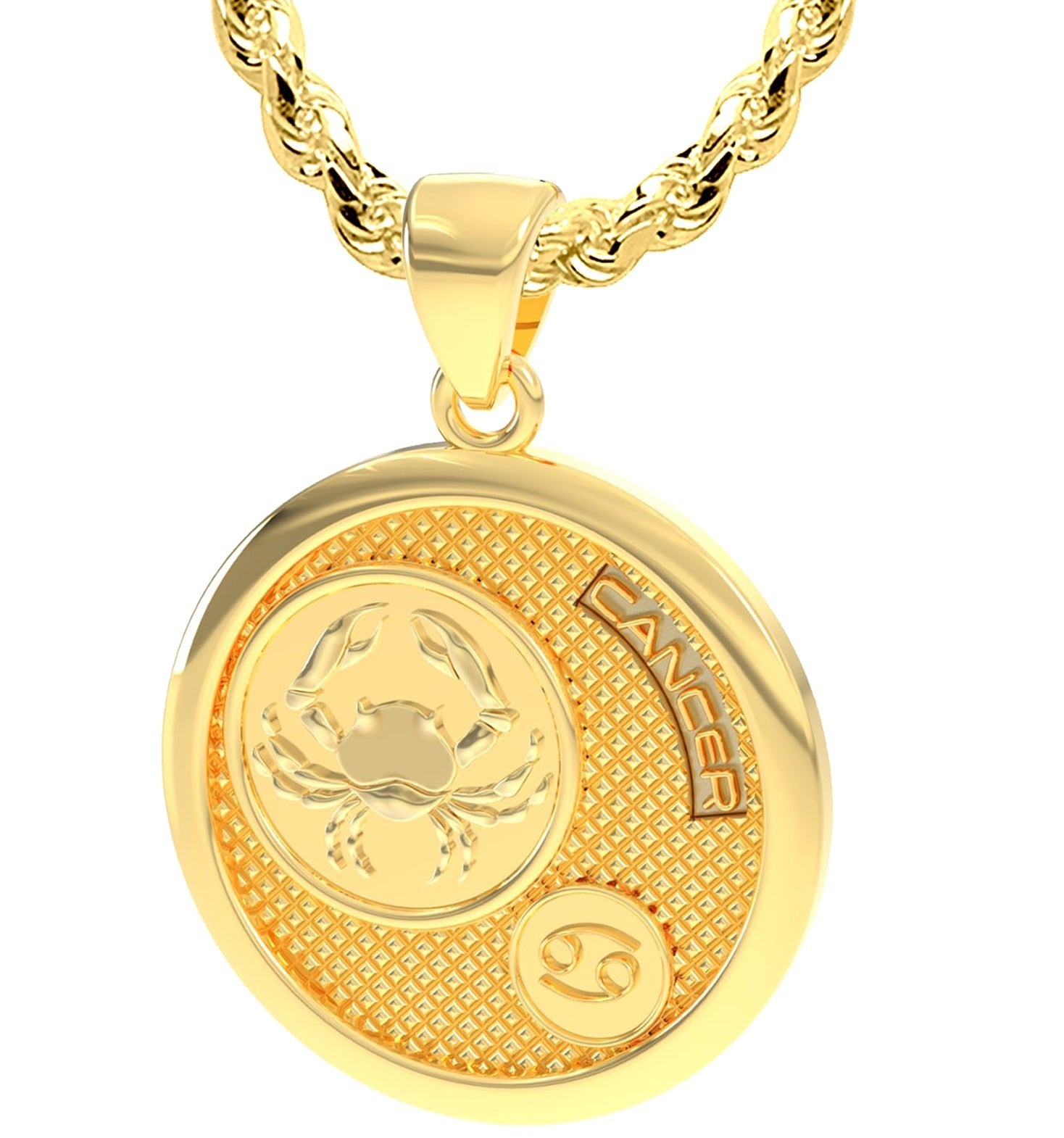 14k gold cancer pendant