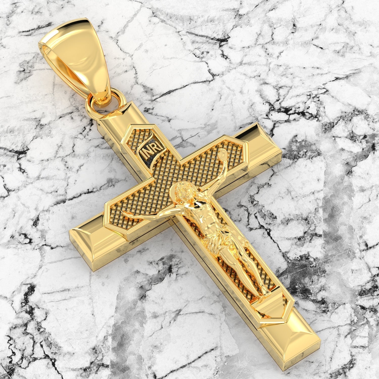 Golden Catholic Cross ☆ russiangold.com ☆ Gold 585 333 Low price