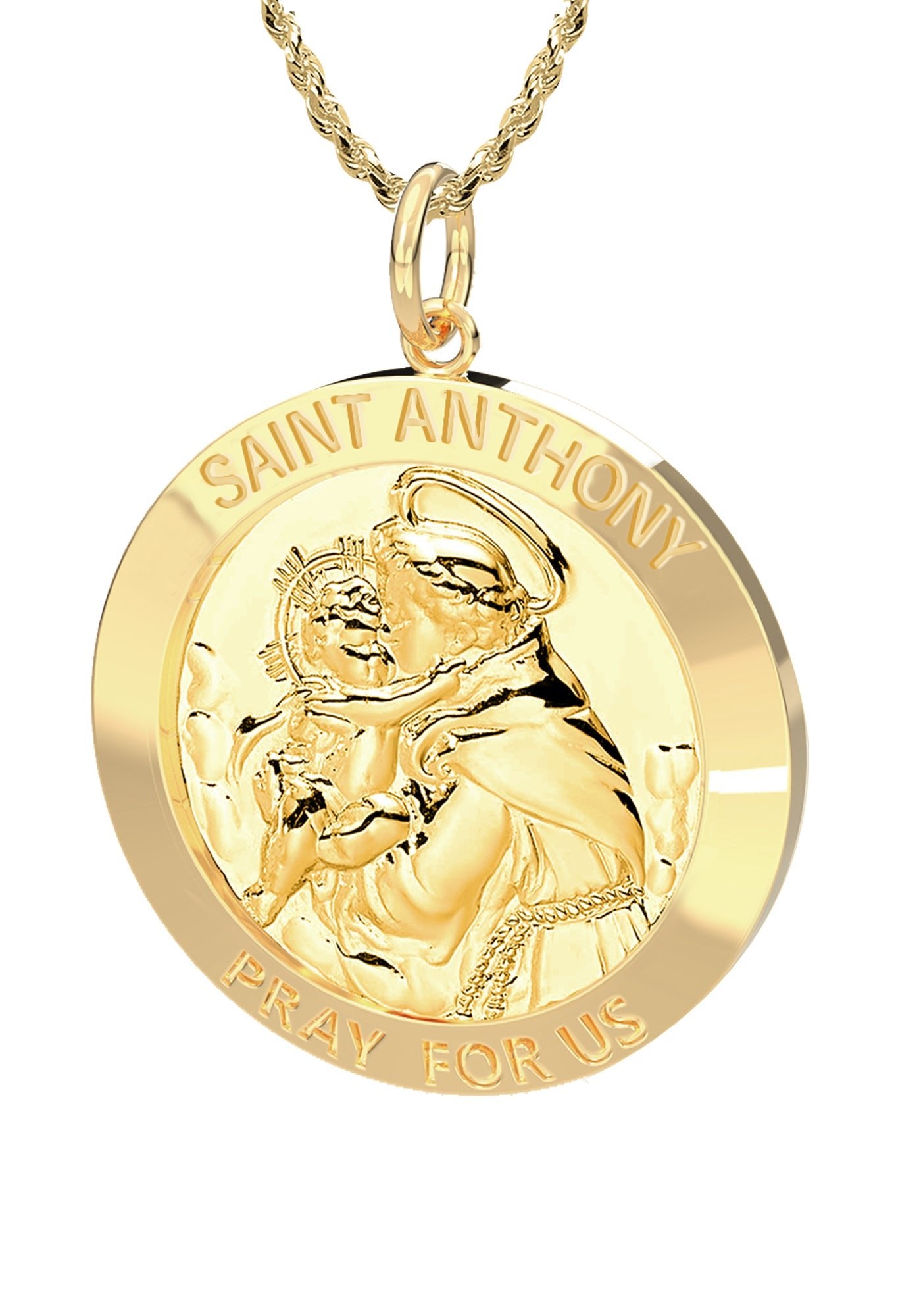 Saint Anthony Gold Necklace - Medal Pendant