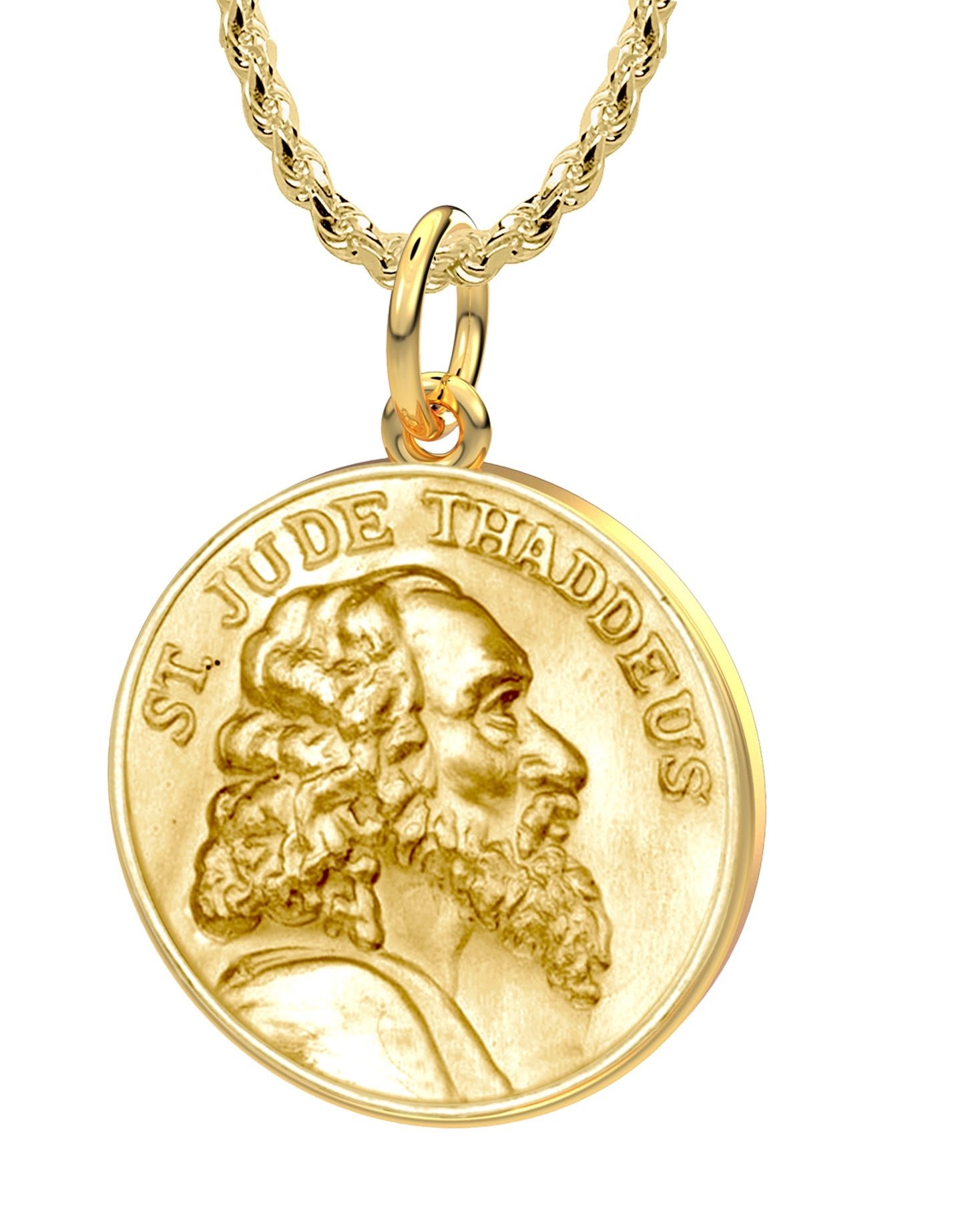 Round Pendant Necklace - Medal Necklace With St Jude Thaddeus