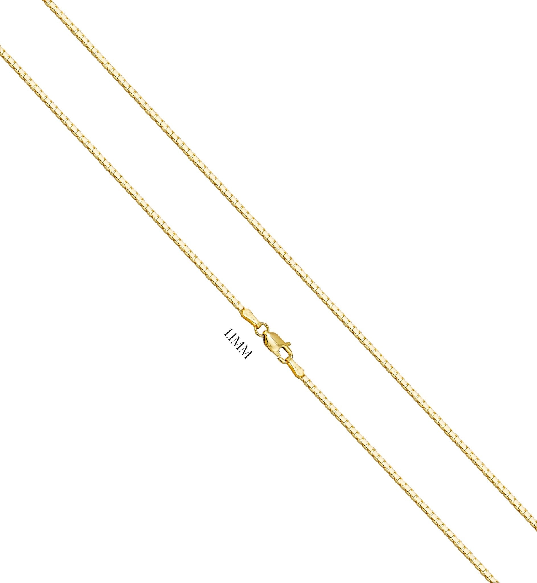 Buy 14K Solid Yellow Gold Box Chain Necklace, 13 to 30 Inch, 0.5mm to 1.6mm  Thick, Real Gold Chain, Box Link Chain, Box Chain Gold, Online in India -  Etsy