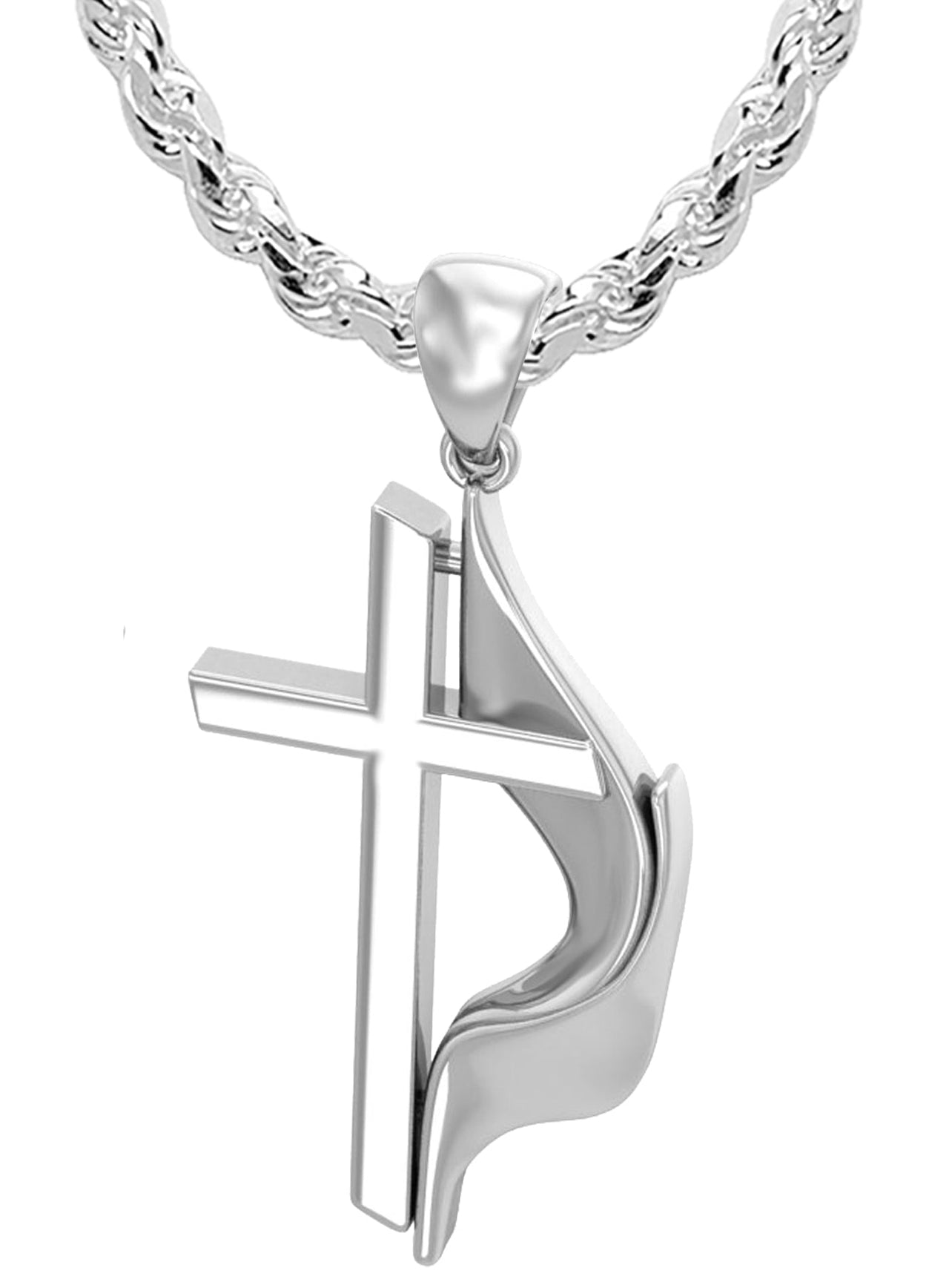 Extra Large Heavy Men's 925 Sterling Silver Nautical Boat Anchor Pendant Necklace, 50mm 22in 3.6mm Rope