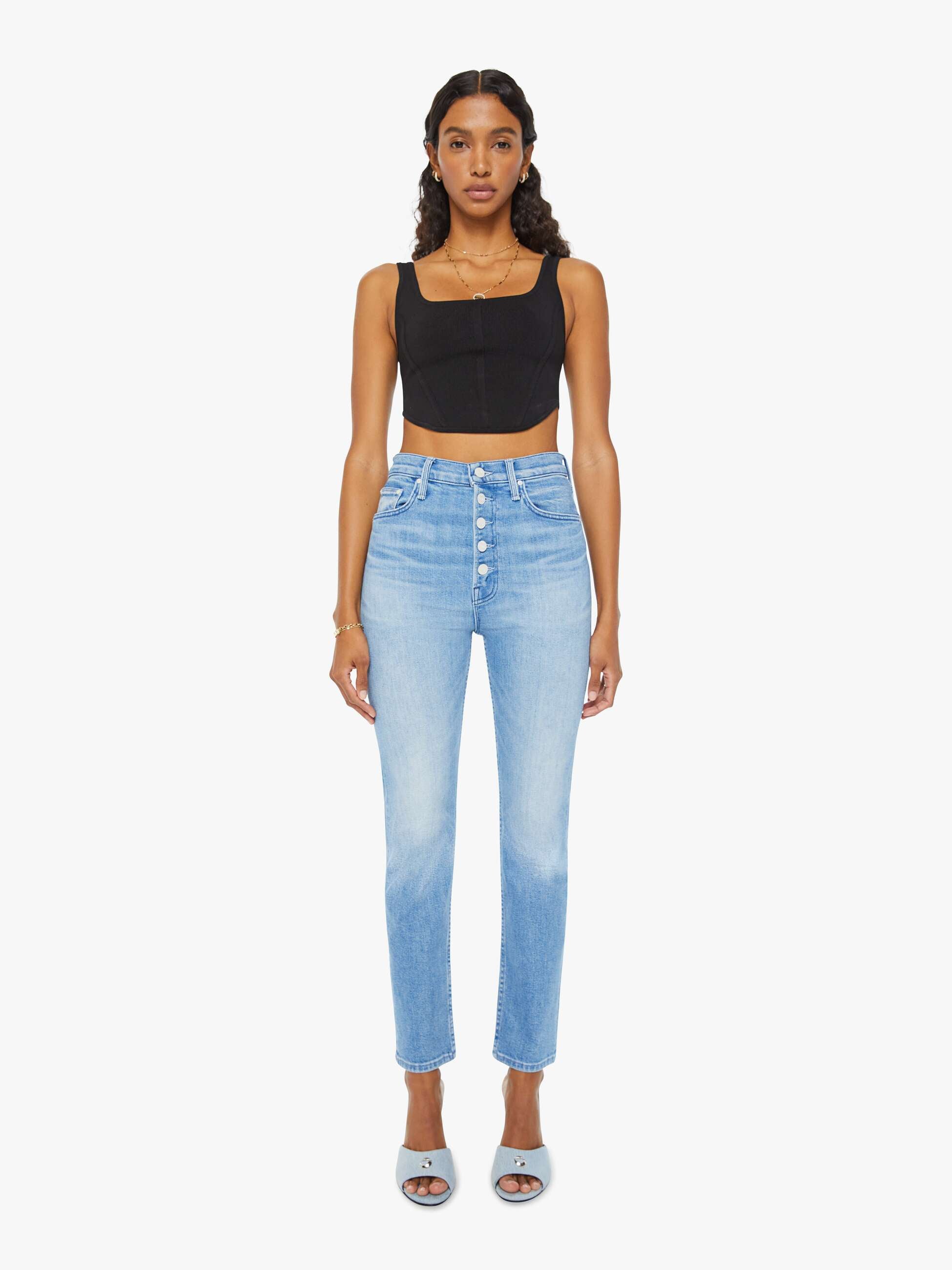 Shop Mother The Pixie Rider Ankle Mediterranean Muse Jeans In Blue - Size 34