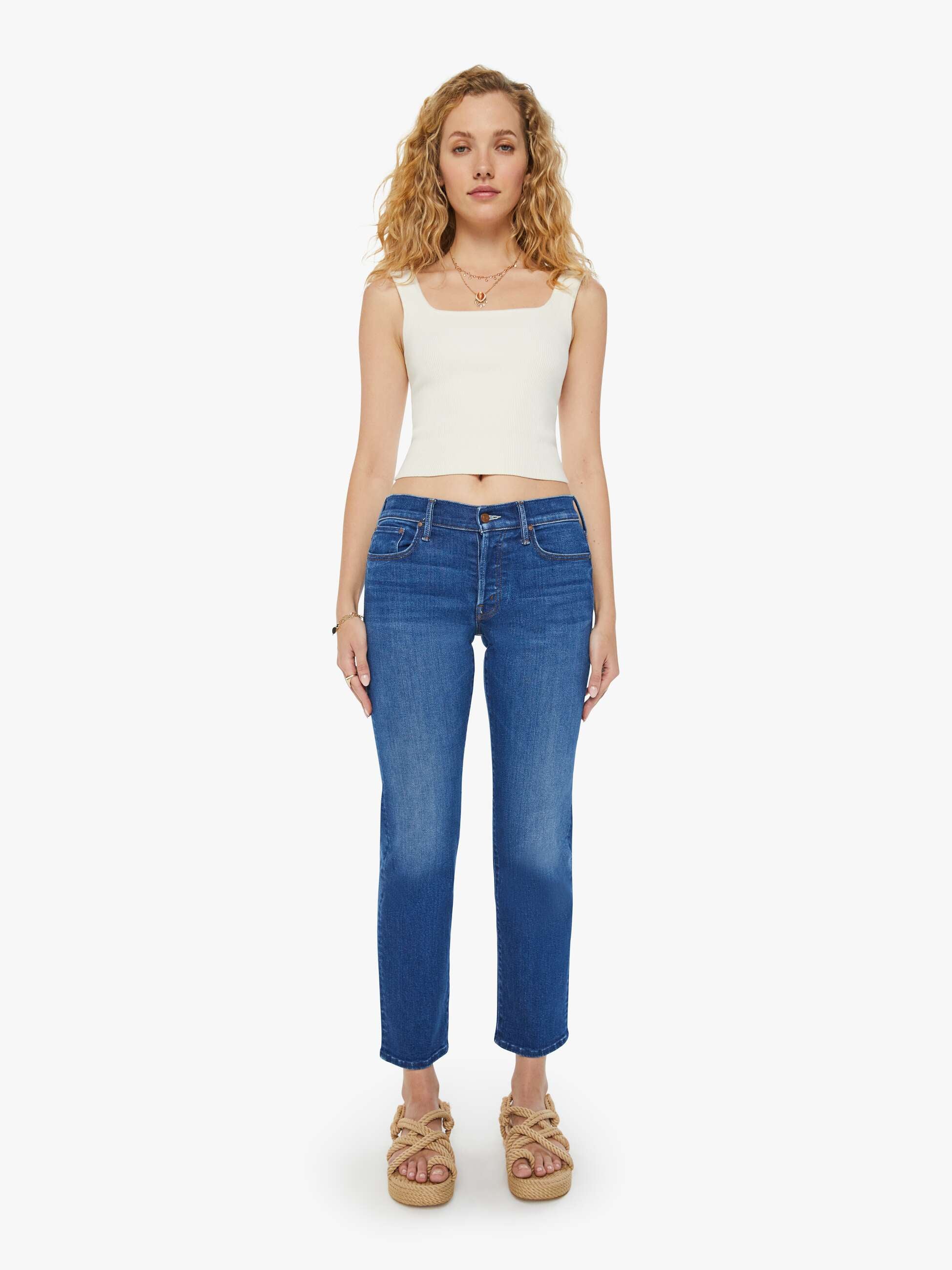 The Mid Rise Dazzler Crop - Late Bloomer | MOTHER DENIM