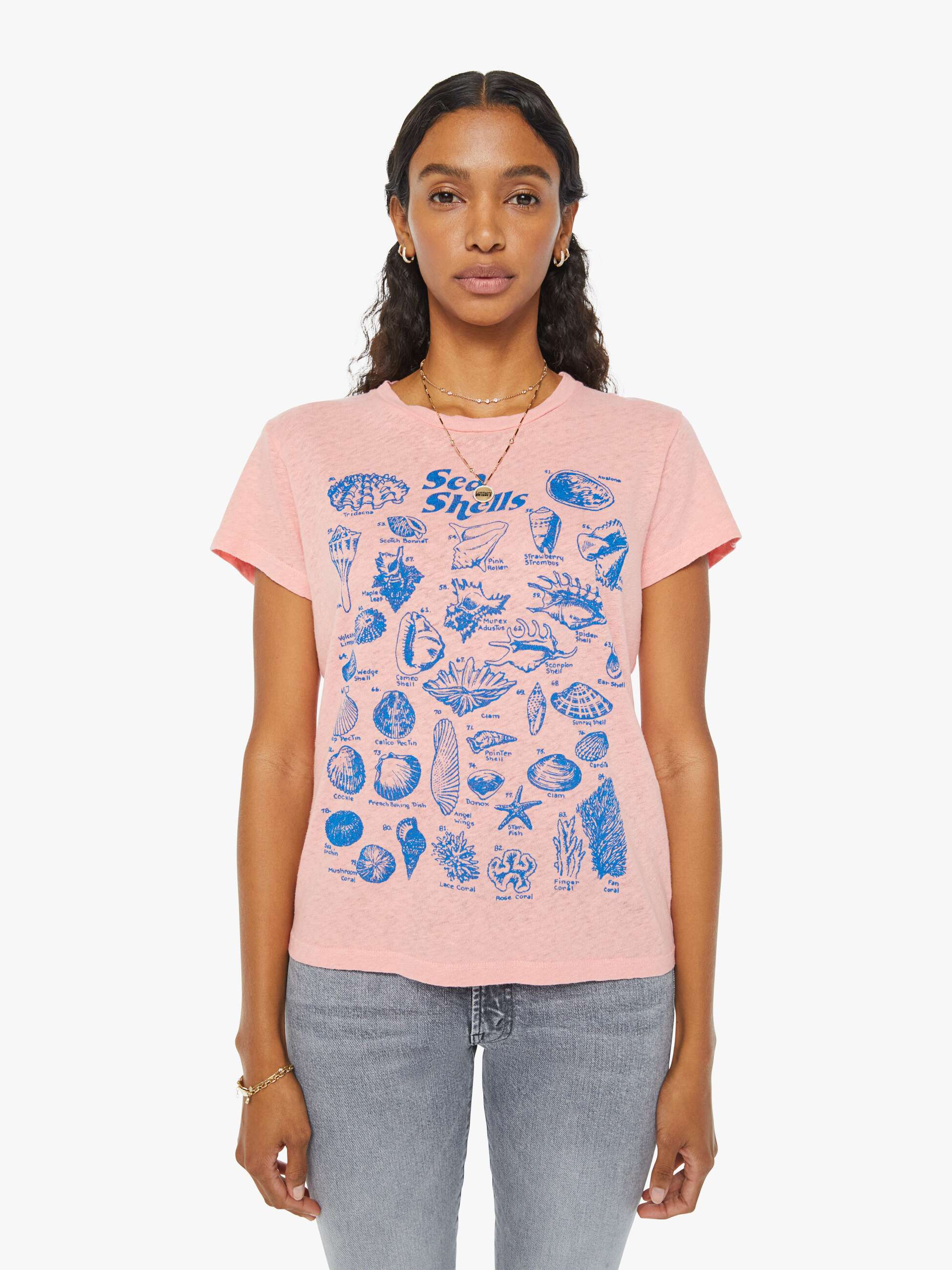 Shop Mother The Sinful Sea Shells T-shirt In Pink - Size X-large