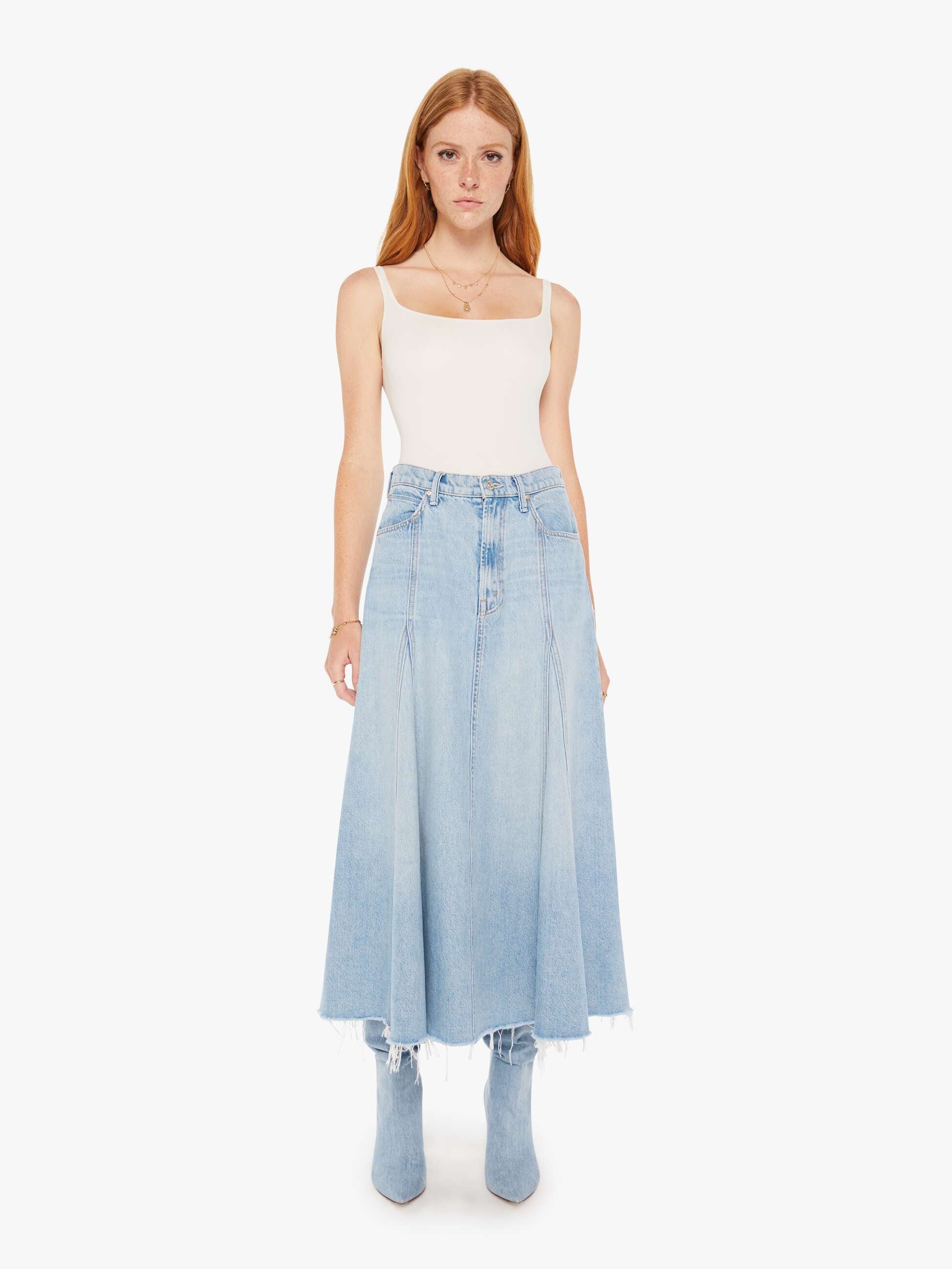 Move Aside Miniskirts—It's All About The Denim Maxi Skirt Now