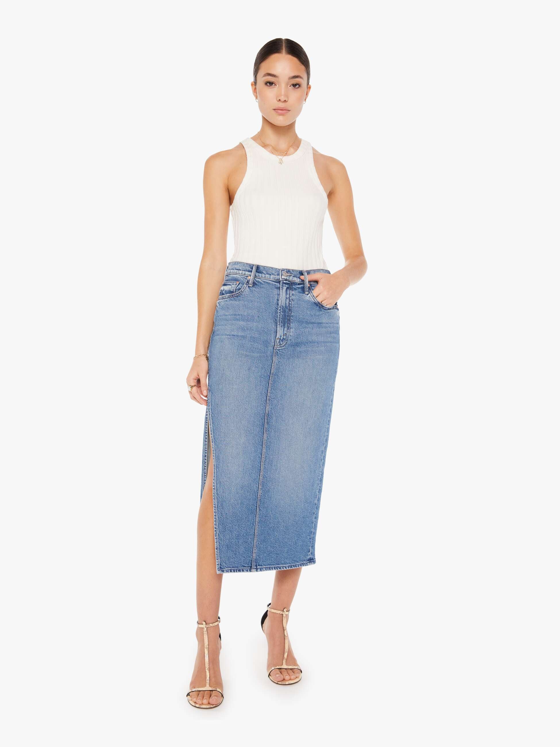 Top 173+ wax jeans denim skirt latest