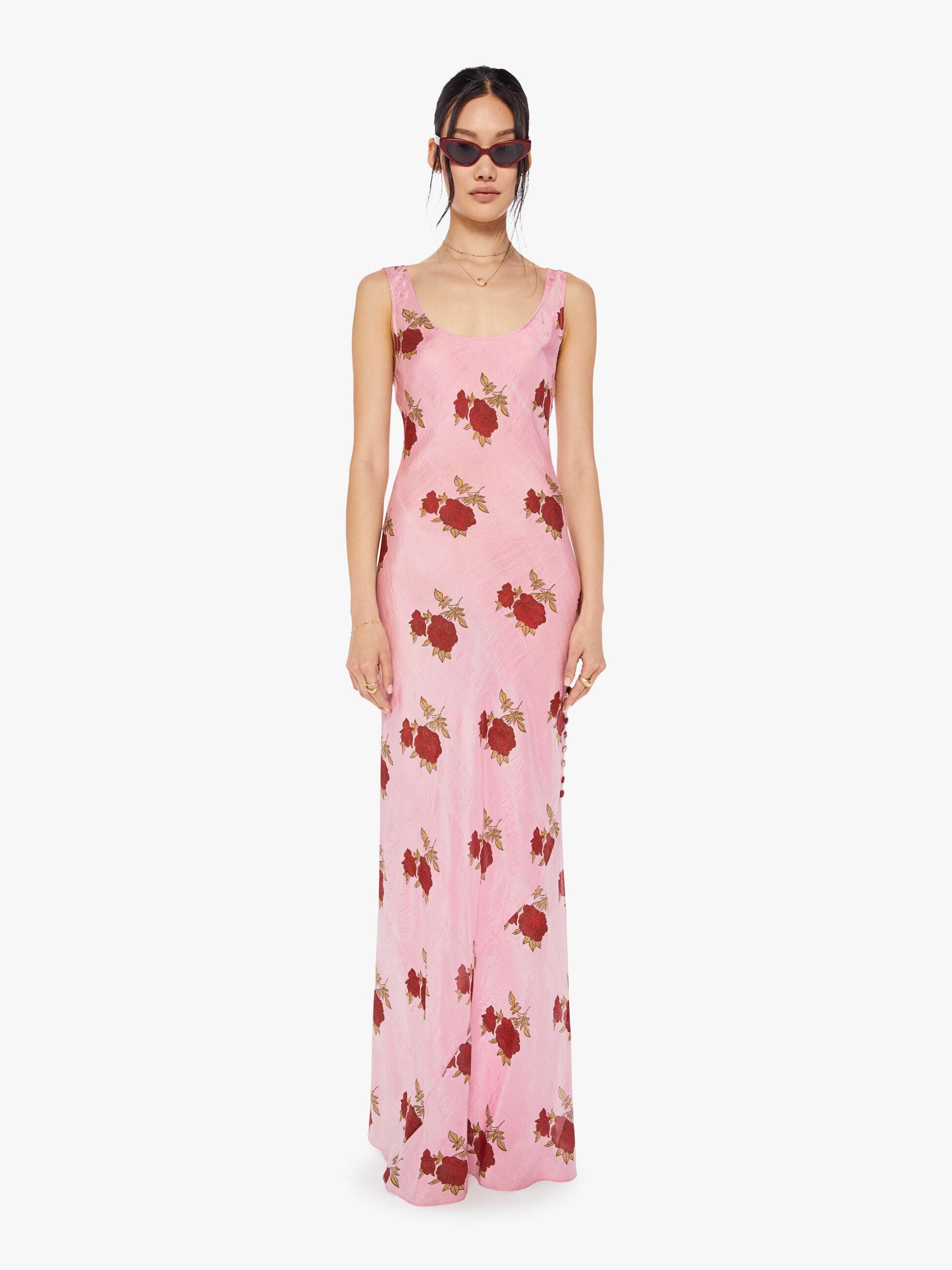 Shop Alix Of Bohemia Adele Silk Dress Ruby In Pink