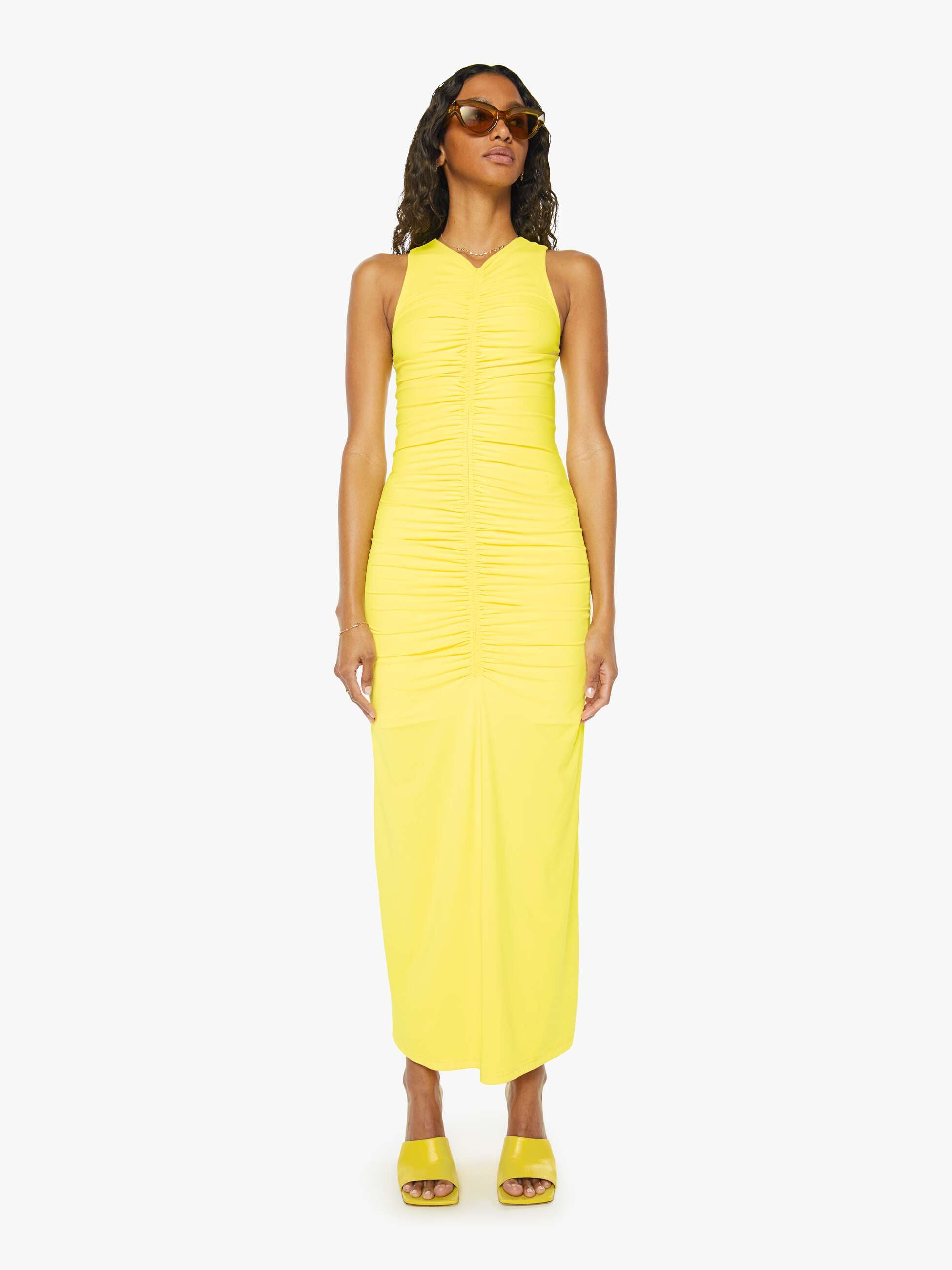 Shop Maria Cher Mich Midi Dress In Yellow - Size X-large