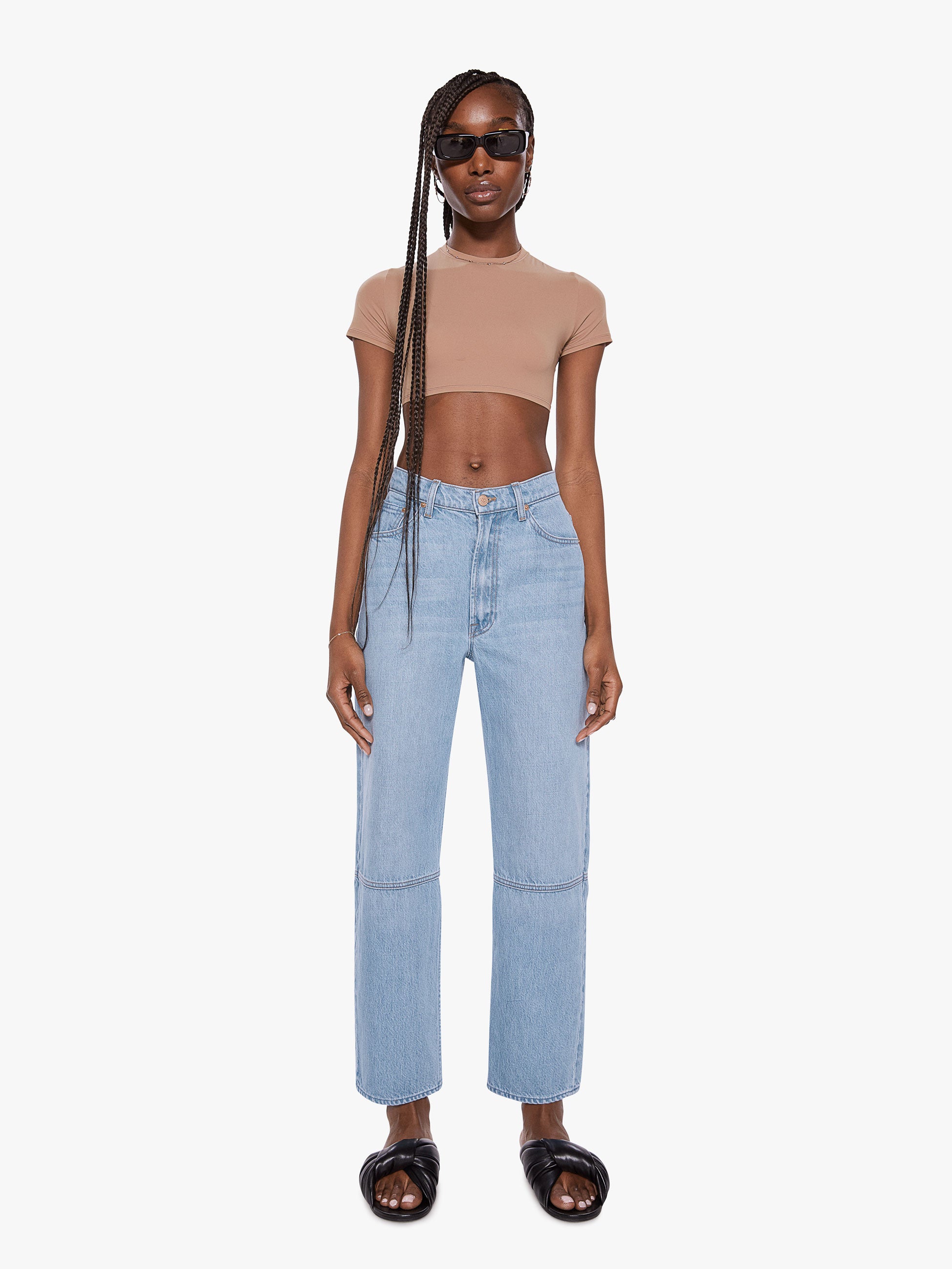 SNACKS! HIGH WAISTED DOUBLE STACK SEAMED ANKLE JUST A NIBBLE | MOTHER DENIM