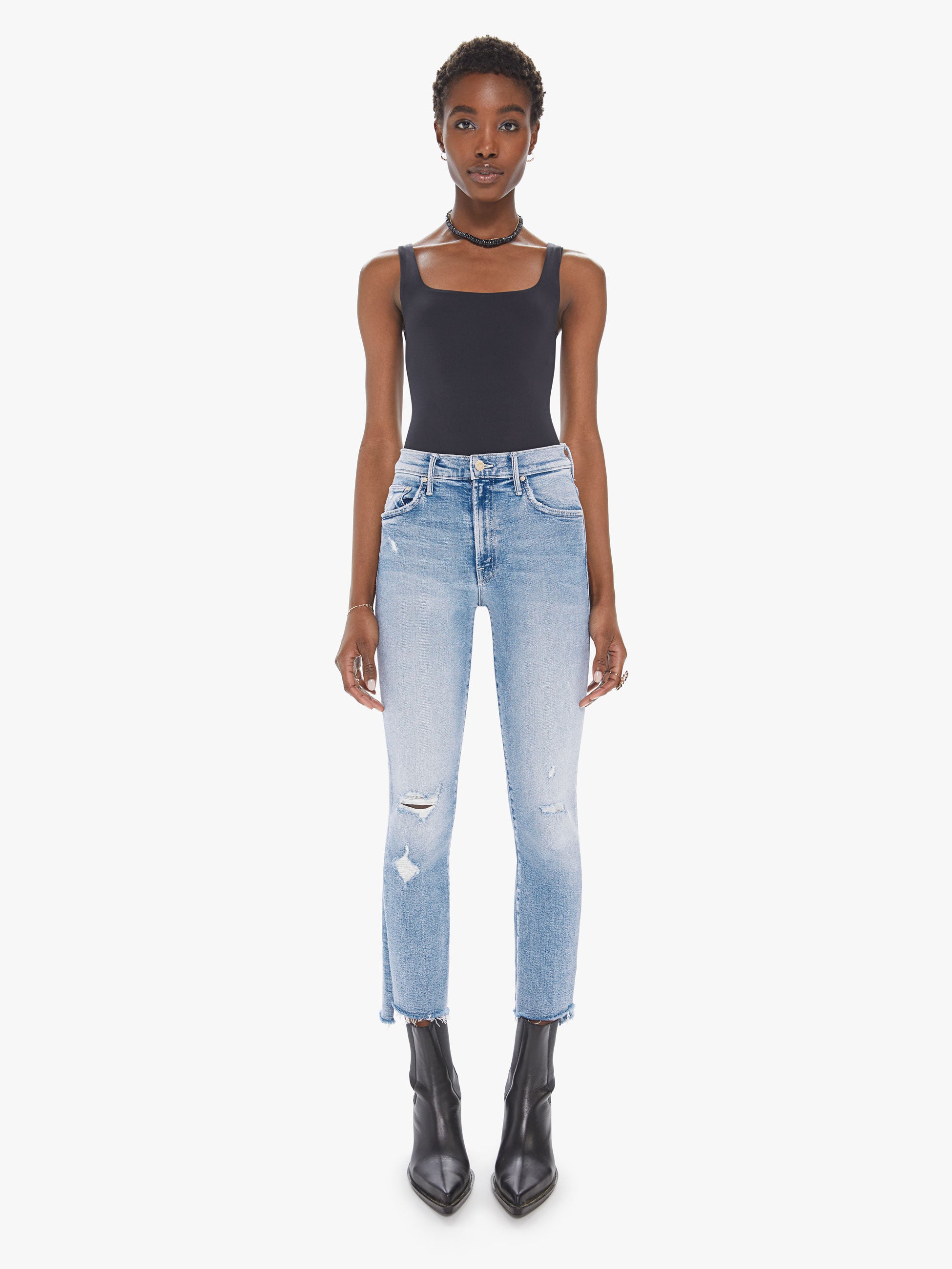 MOTHER THE INSIDER CROP STEP FRAY LOVE IN A BOAT JEANS