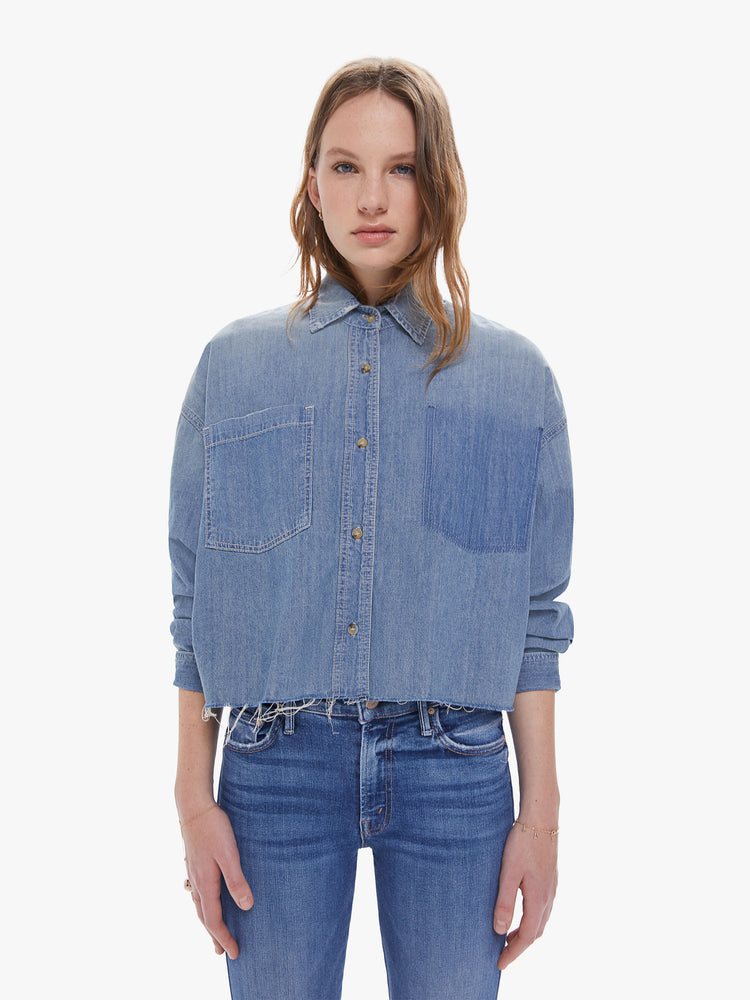 THE ROOMIE DOUBLE FRENCHIE CROP - ANYTHING BUT EASY | MOTHER DENIM