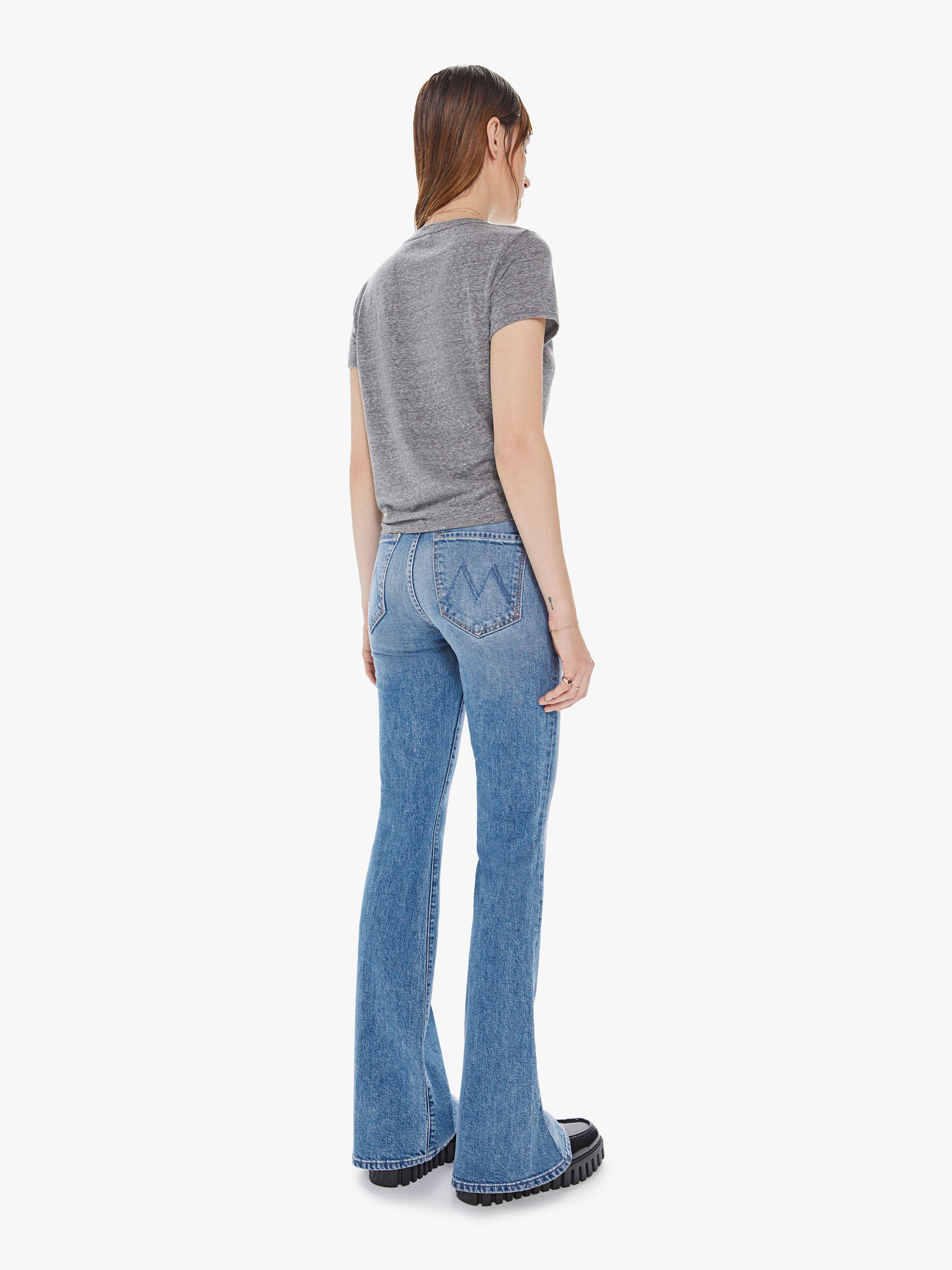 MOTHER HIGH WAISTED WEEKENDER HEEL BELLE DE JOUR JEANS