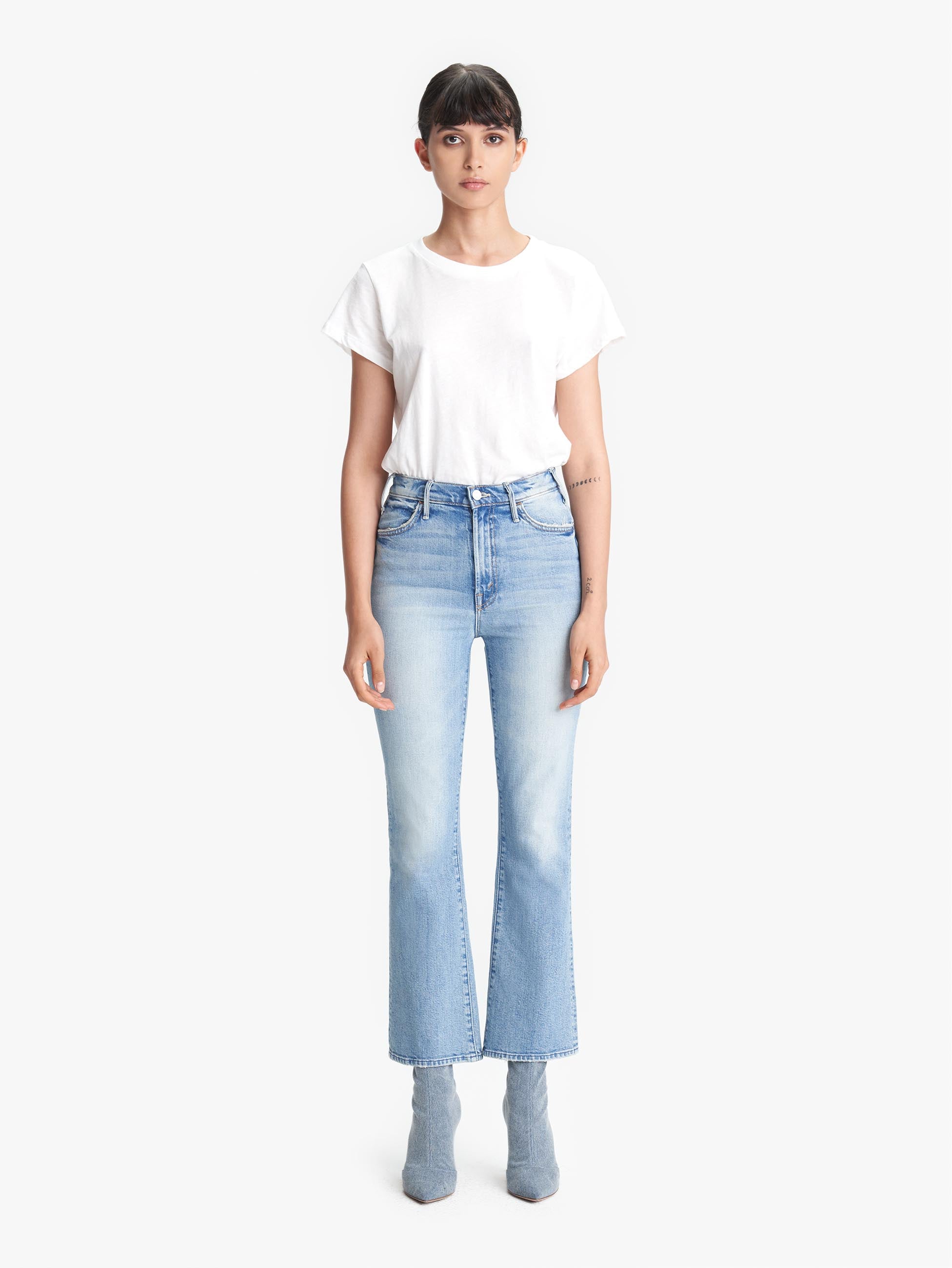 mother hustler ankle jeans