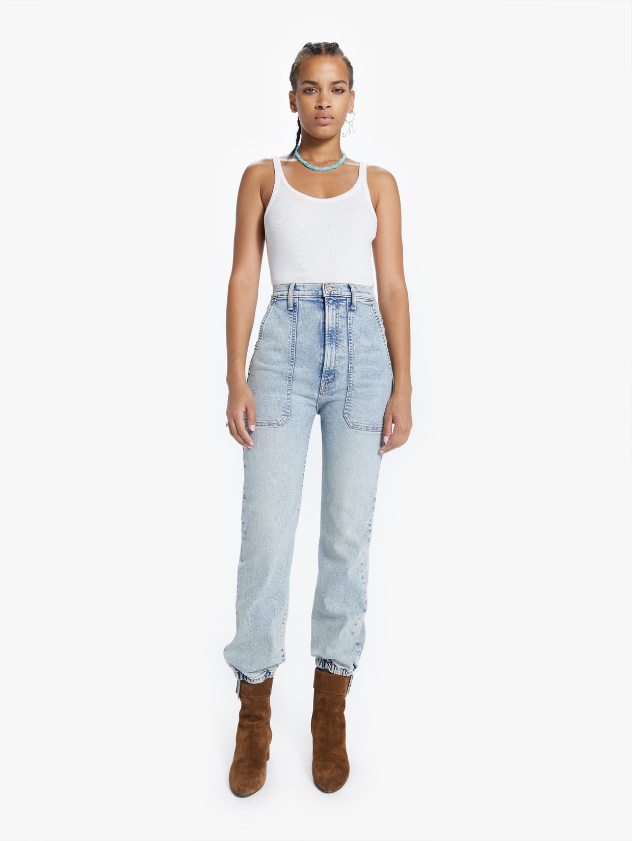 Women's The Wrapper Patch Springy Ankle - Marrakesh Days | MOTHER Denim