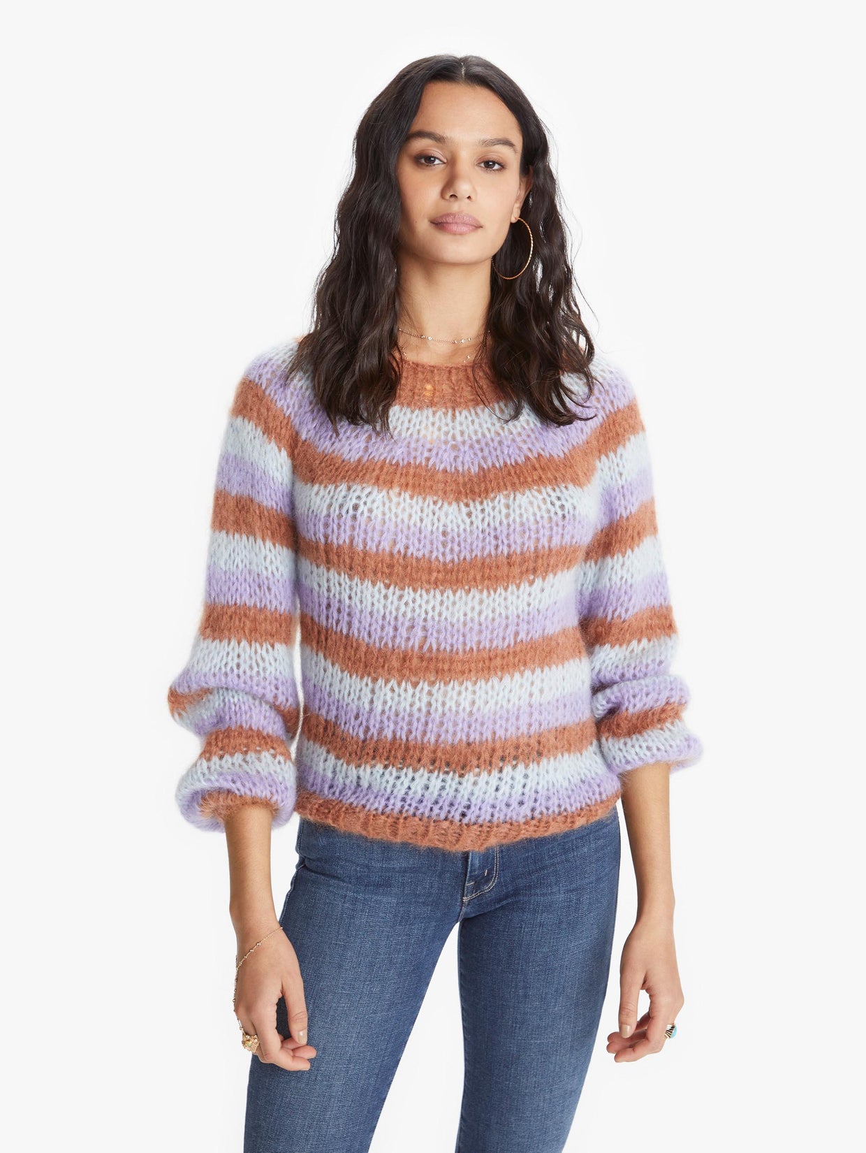Women's Maiami Mohair Striped Sweater Handmade | MOTHER Denim