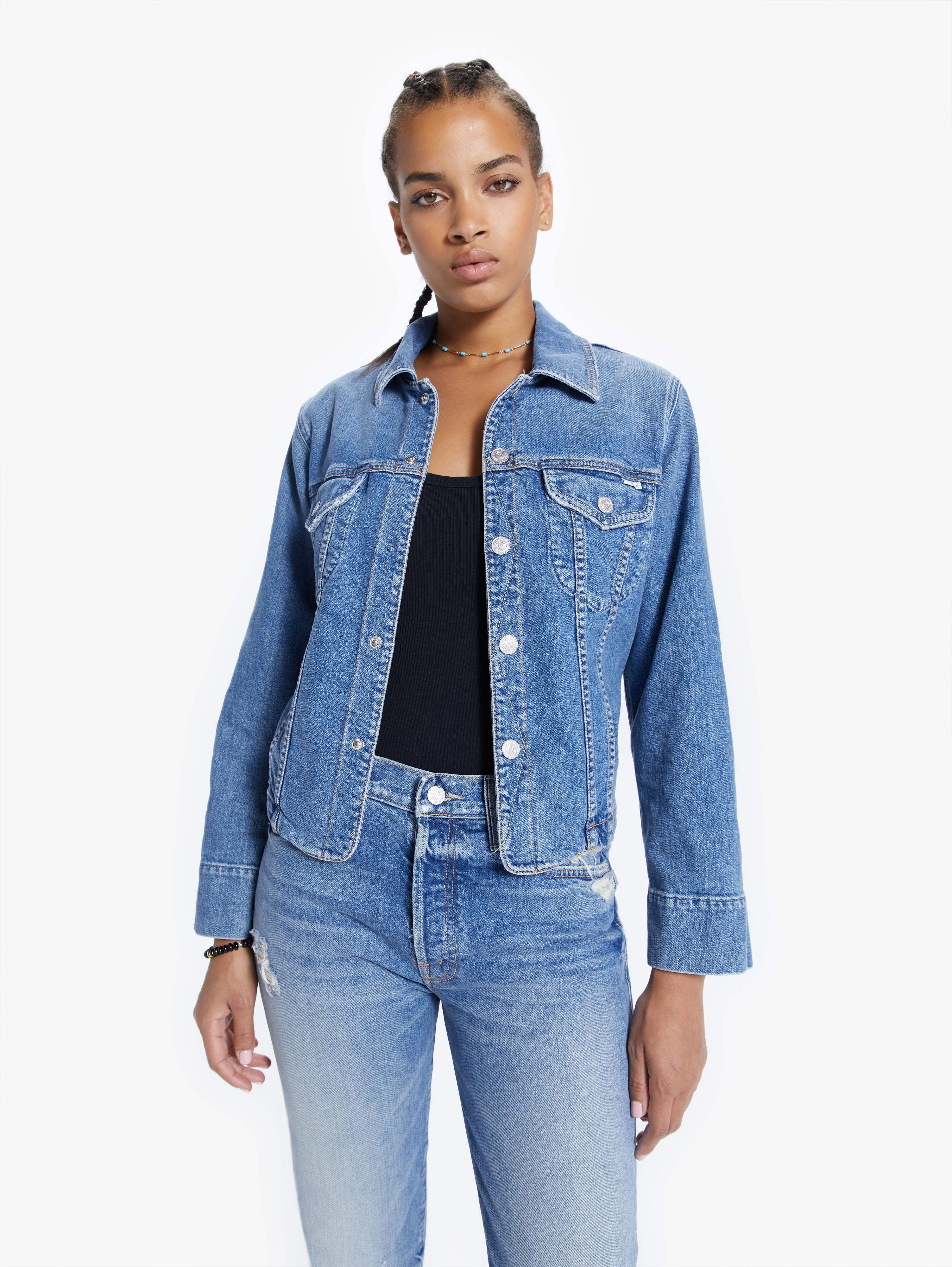 cinch back denim jacket